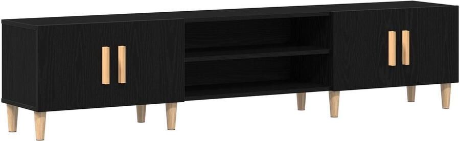 VidaXL TV-kast Zwart Eiken Engineered hout 180 x 31.5 x 40 cm TV-kast