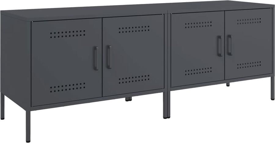 VidaXL Tv-meubelen 2 st 68x39x50 5 cm staal antracietkleurig