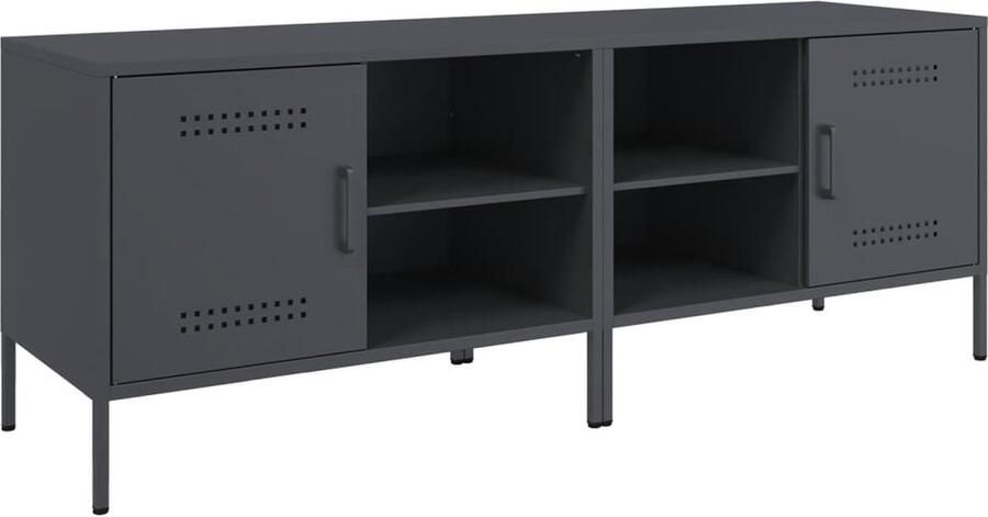 VidaXL Tv-meubelen 2 st 68x39x50 5 cm staal antracietkleurig