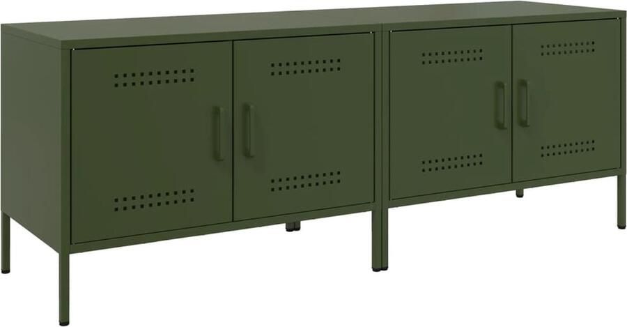 VidaXL Tv-meubelen 2 st 68x39x50 5 cm staal olijfgroen
