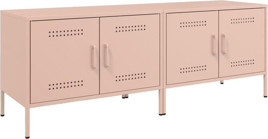 VidaXL Tv-meubelen 2 st 68x39x50 5 cm staal roze