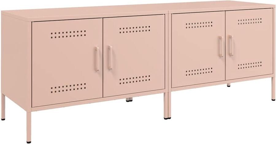 VidaXL Tv-meubelen 2 st 68x39x50 5 cm staal roze