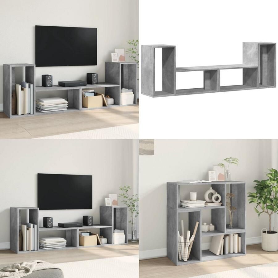 VidaXL -Tv-meubelen-2-st-75x30x50-cm-bewerkt-hout-betongrijs