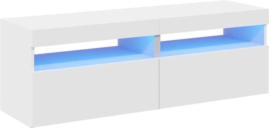 VidaXL -Nachtkastjes-2-st-LED-verlichting-60x35x40-cm-bewerkt-hout-wit - Foto 6