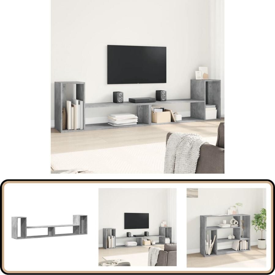 VidaXL Tv-meubelen 2 stuks 100x30x50 cm Betongrijs Tv-meubel Tv-meubelen Tv Kast Opbergkast