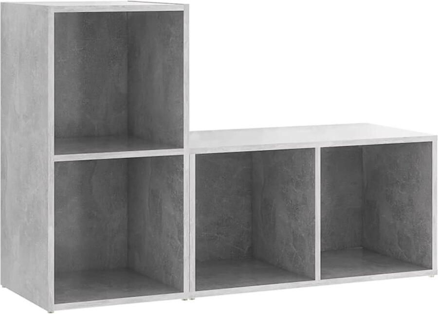 VidaXL Tv-meubelen 2 stuks Betongrijs Bewerkt hout Tv-meubel Televisietafel Salontafel Livingroom Furniture Houten Tv-meubel Grijs Tv-meubel Betonnen Tv-meubel Media Kast Entertainment Center Videokasten