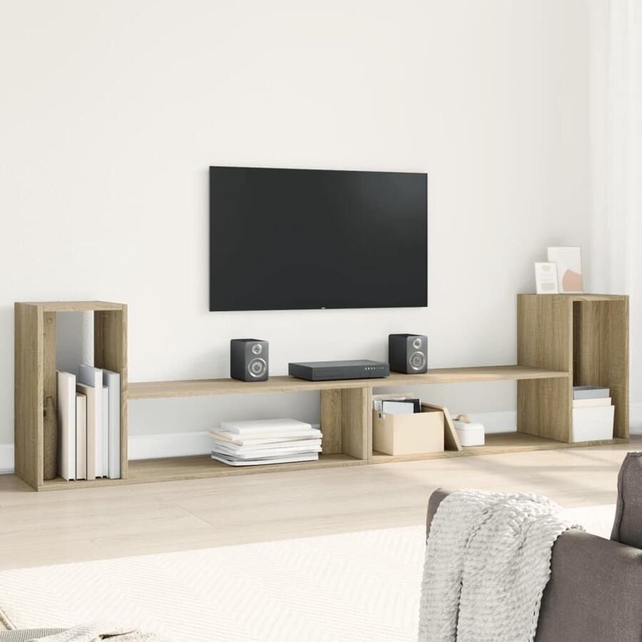 VidaXL Tv-meubelen 2 stuks Sonoma eiken 100 cm Tv Meubel Opberg Kast Woonkamer Meubilair Bruin Tv Stand Houten Tv Kast