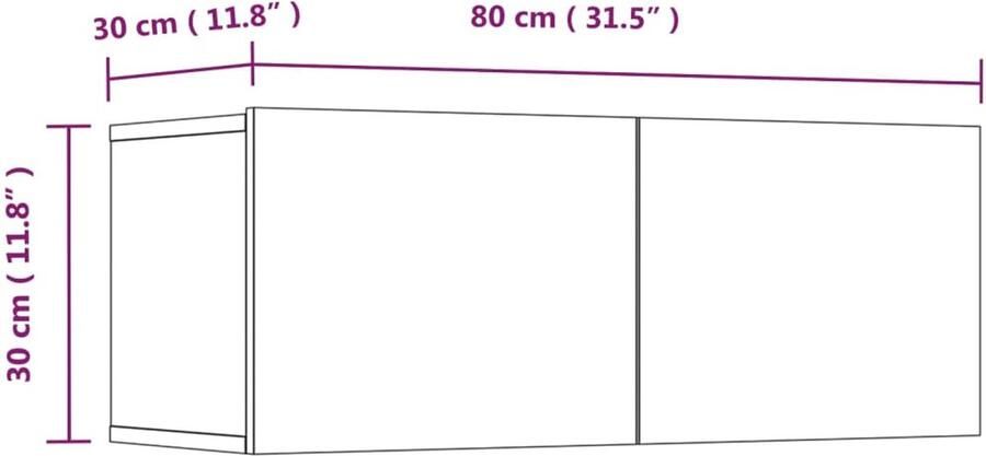 VidaXL -Tv-meubelen-4-st-80x30x30-cm-bewerkt-hout-gerookt-eikenkleur - Foto 4