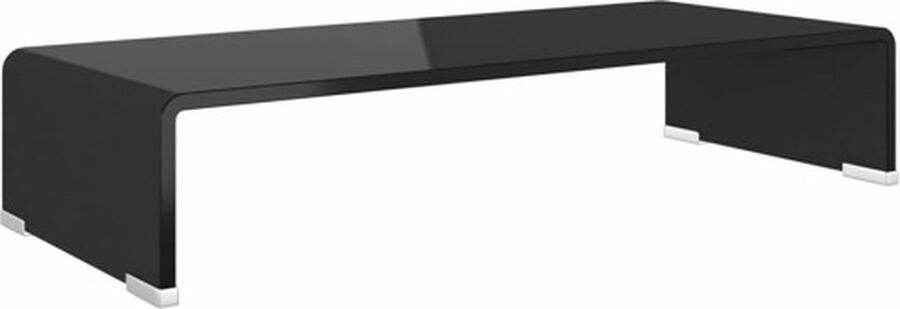 VidaXL -TV-meubel monitorverhoger-zwart-60x25x11-cm-glas - Foto 2