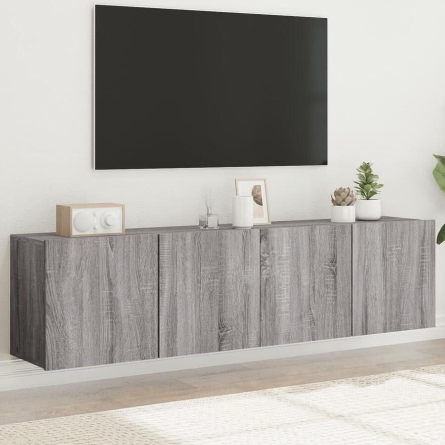 VidaXL Tv-meubels 2 st wandgemonteerd 80x30x41 cm grijs sonoma eiken