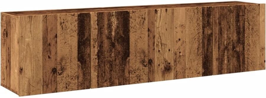 VidaXL Tv-meubels 2 stuks Wandgemonteerd Houtkleur Tv-meubel Tv-meubelen Tv Kast Opbergkast