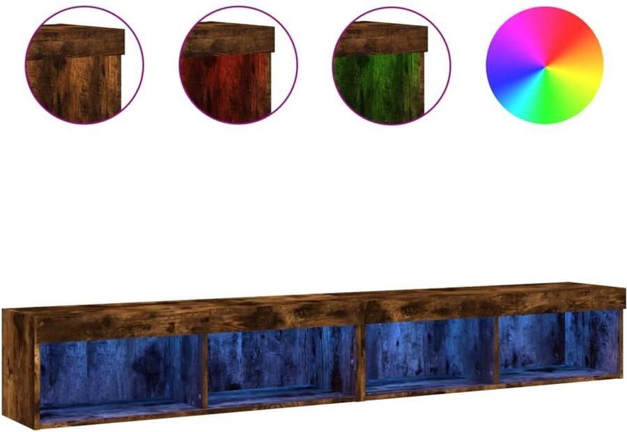 VidaXL Tv-meubels LED-verlichting 2 stuks 100x30x30cm Tv-meubel Tv-meubelen Tv Kast Opbergkast