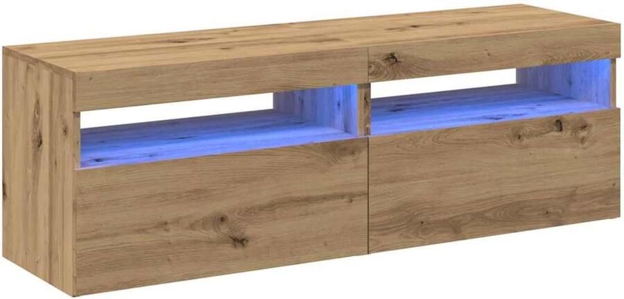 VidaXL Tv-meubels met LED 2 st artisanaal eiken Tv Kast Tv Meubel Houten Tv Kast Led Tv Meubel Salontafel
