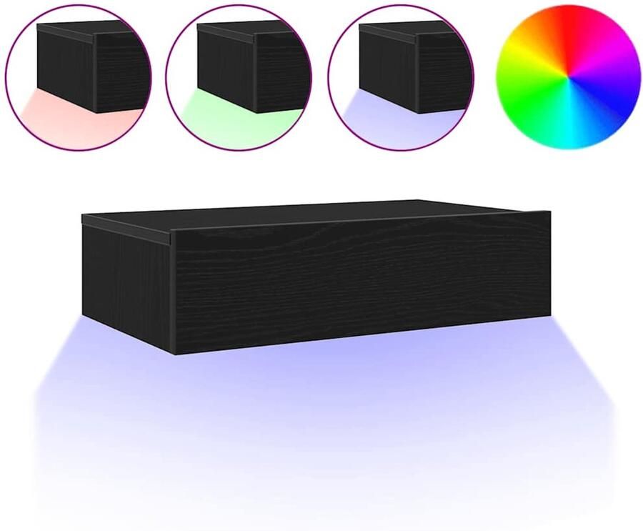 VidaXL Tv-meubel met LED-verlichting 60x35x15 5 cm zwart eikenkleurig