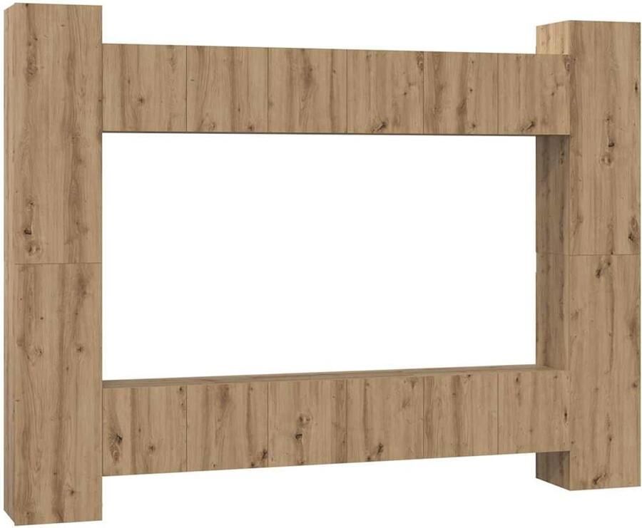 VidaXL Tv-meubelset 10 pcs artisanaal eikenkleurig 30.5 x 30 x 90 cm