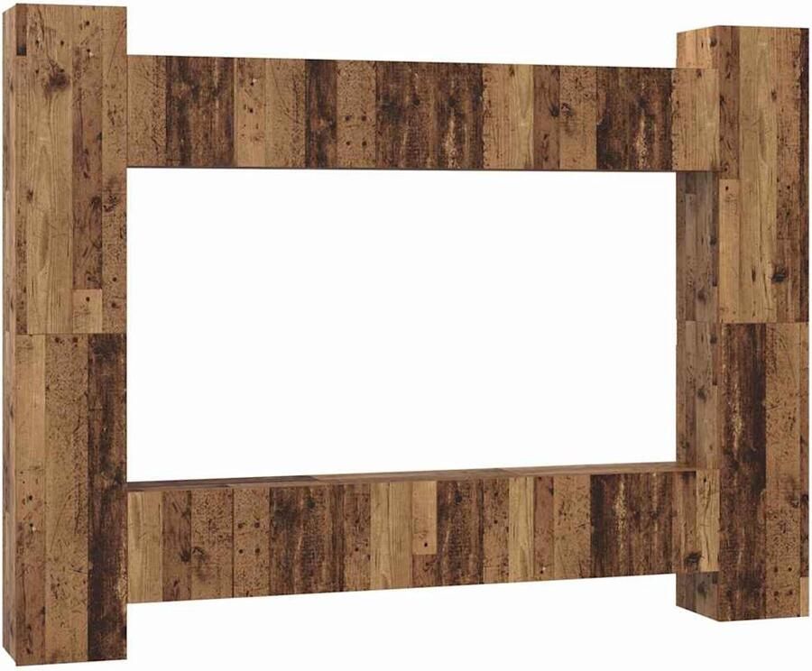 VidaXL Tv-meubelset 10 pcs Oud hout 30.5 x 30 x 90 cm Bewerkt hout