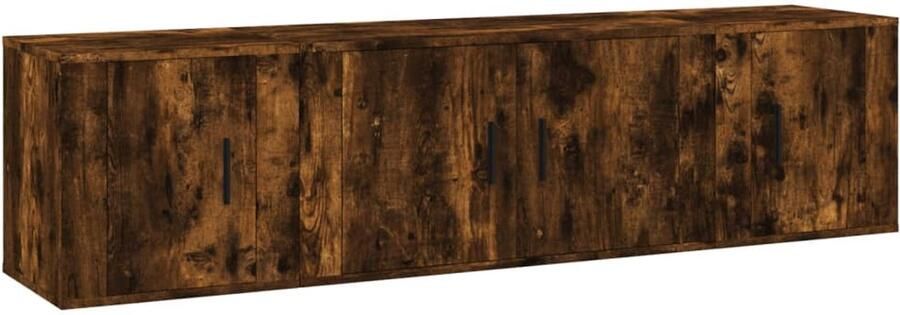 VidaXL Tv-meubelset 3-delig Gerookt eikenhout Tv Meubel Set Houten Tv Kast Bruine Tv Kast Klassiek Tv Meubel Wandmontage Tv Kast Opbergkast - Foto 2