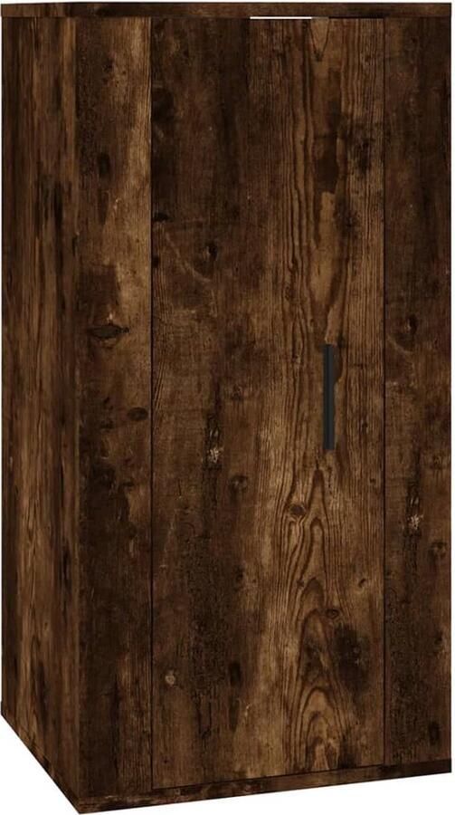 VidaXL Tv-meubelset 4-delig Gerookt eikenhout Televisiesecretaris Tv Kast Houten Tv Stand Bruine Tv Kast Salontafel