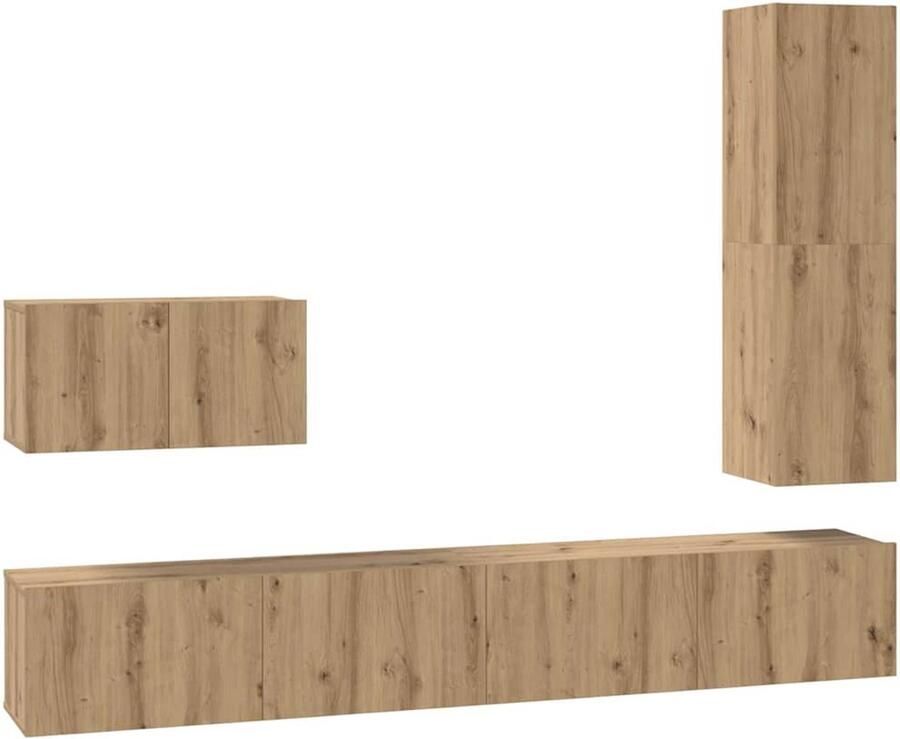 VidaXL Tv-meubelset 4 pcs artisanaal eikenkleurig 30 5 x 30 x 110 cm