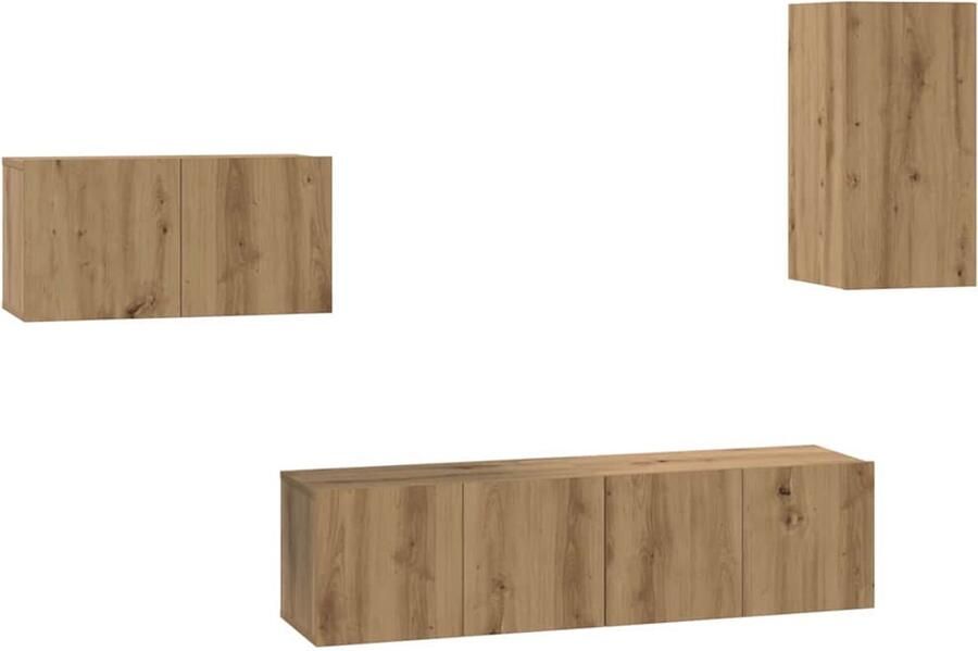 VidaXL Tv-meubelset 4 pcs artisanaal eikenkleurig 30 5 x 30 x 60 cm