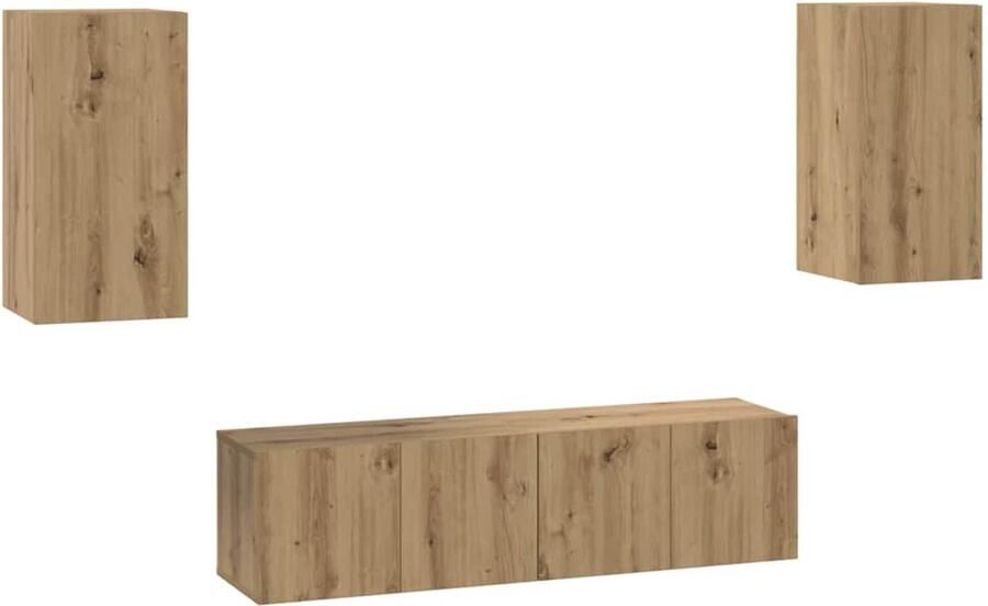 VidaXL Tv-meubelset 4 pcs artisanaal eikenkleurig 30 5 x 30 x 60 cm