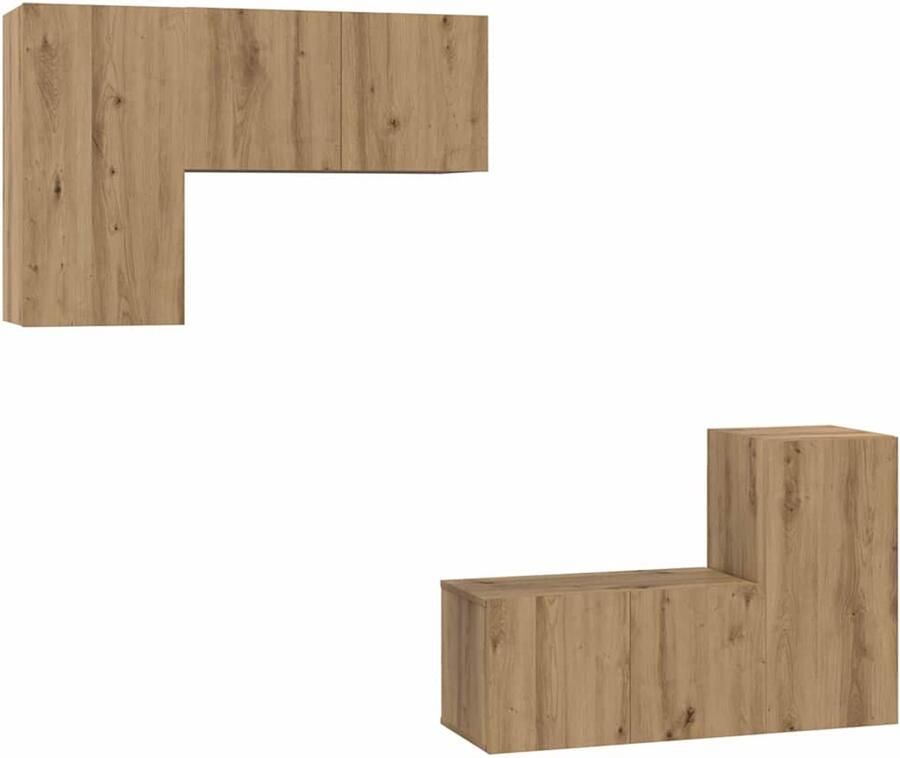 VidaXL Tv-meubelset 4 pcs artisanaal eikenkleurig 60 x 30 x 30 cm