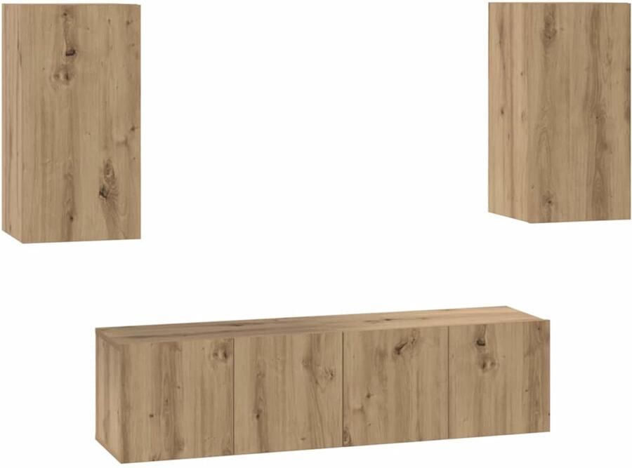 VidaXL Tv-meubelset 4 pcs artisanaal eikenkleurig 60 x 30 x 30 cm