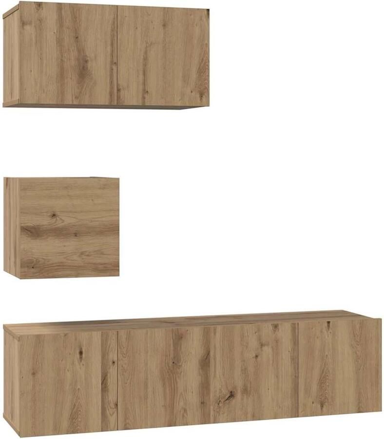 VidaXL Tv-meubelset 4 pcs artisanaal eikenkleurig 60 x 30 x 30 cm