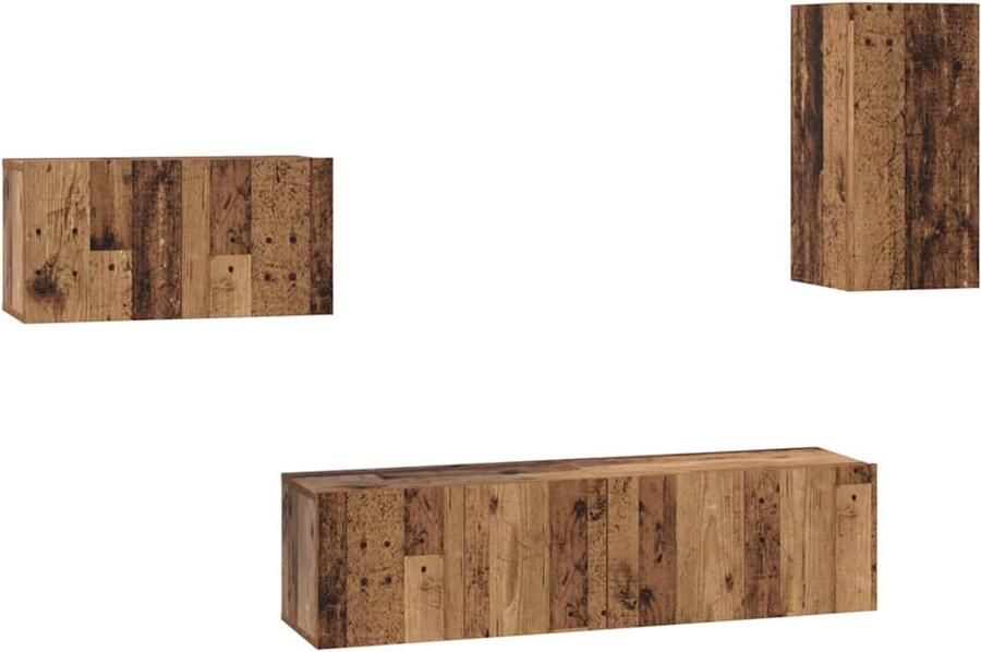 VidaXL Tv-meubelset 4 pcs Oud hout 30 5 x 30 x 60 cm Bewerkt hout