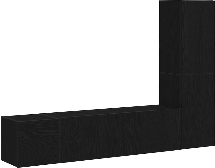 VidaXL 3-delige wandgemonteerde tv-kast set zwart eiken samengesteld hout - Foto 3