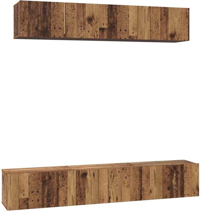 VidaXL Tv-meubelset 5 pcs Oud hout 100 x 30 x 30 cm Bewerkt hout