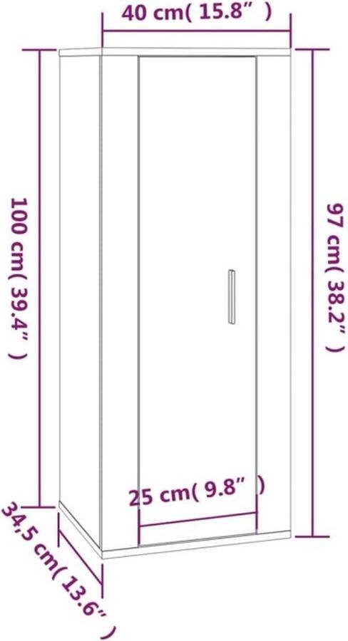 VidaXL Tv-meubelset 6-delig Gerookt eikenhout Tv-meubel Houten Tv-kast Tv-opstelling Salontafel Kastje