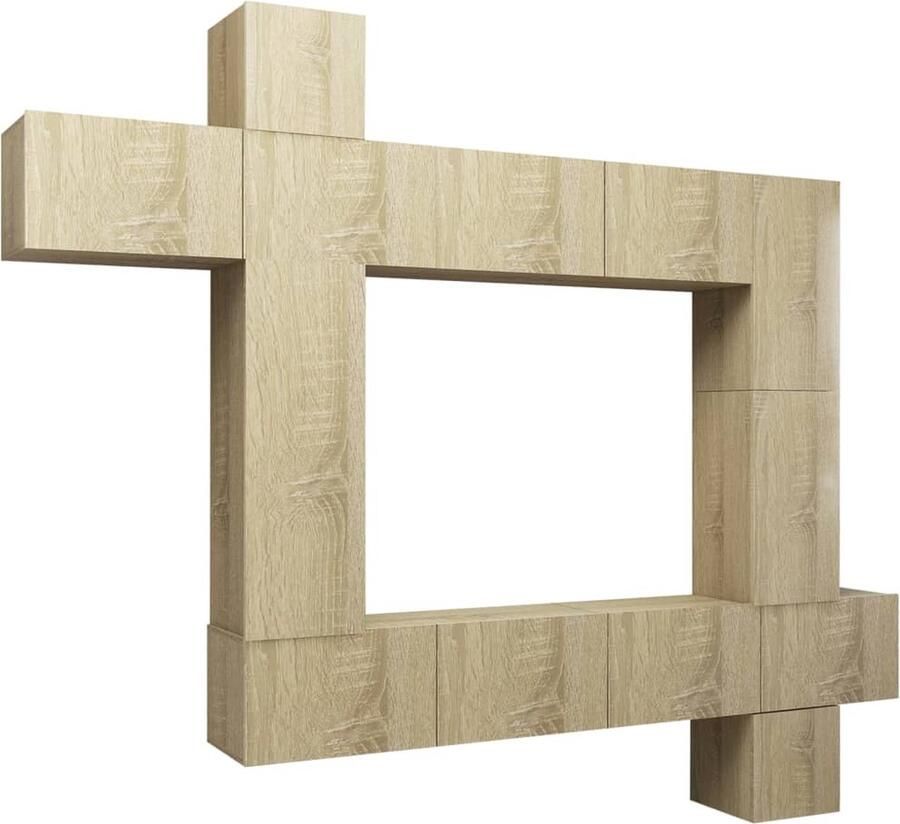 VidaXL televisiemeubelset Sonoma eiken Spaanplaat 30.5 x 30 x 30 cm 100 x 30 x 30 cm 30.5 x 30 x 90 cm 30.5 x 30 x 60 cm Kast