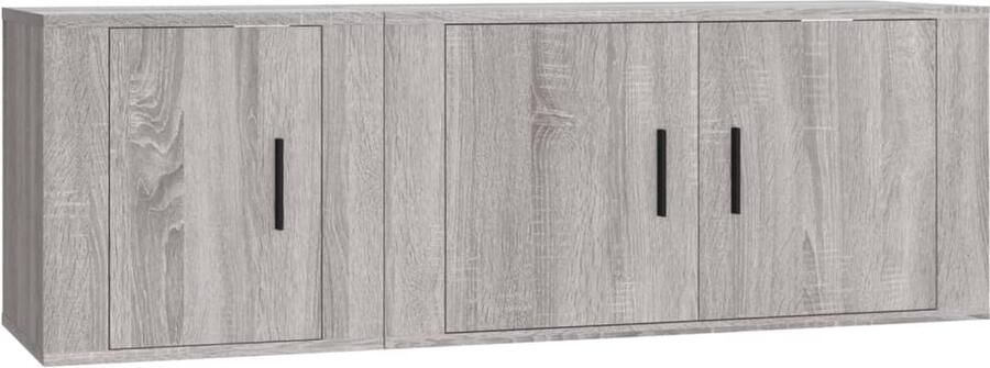 VidaXL Tv-meubelset Grijs Sonoma Eiken 2-delig Tv Kast Salontafel Houten Tv Kast Grijze Tv Kast Televisieseriekast