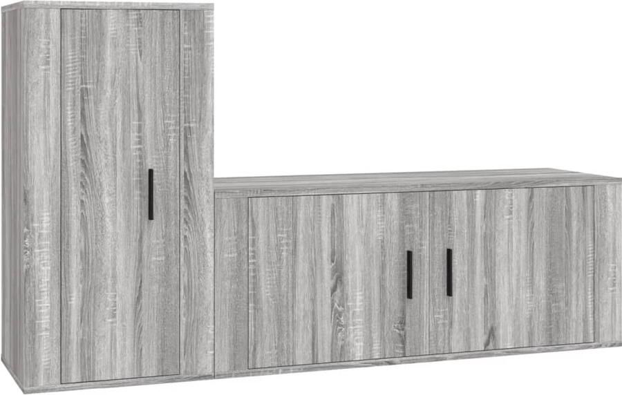 VidaXL Tv-meubelset Grijs Sonoma Eiken 2-delig TV Kast Tv Meubel Salontafel Houten Tv Stand Grijze Tv Kast