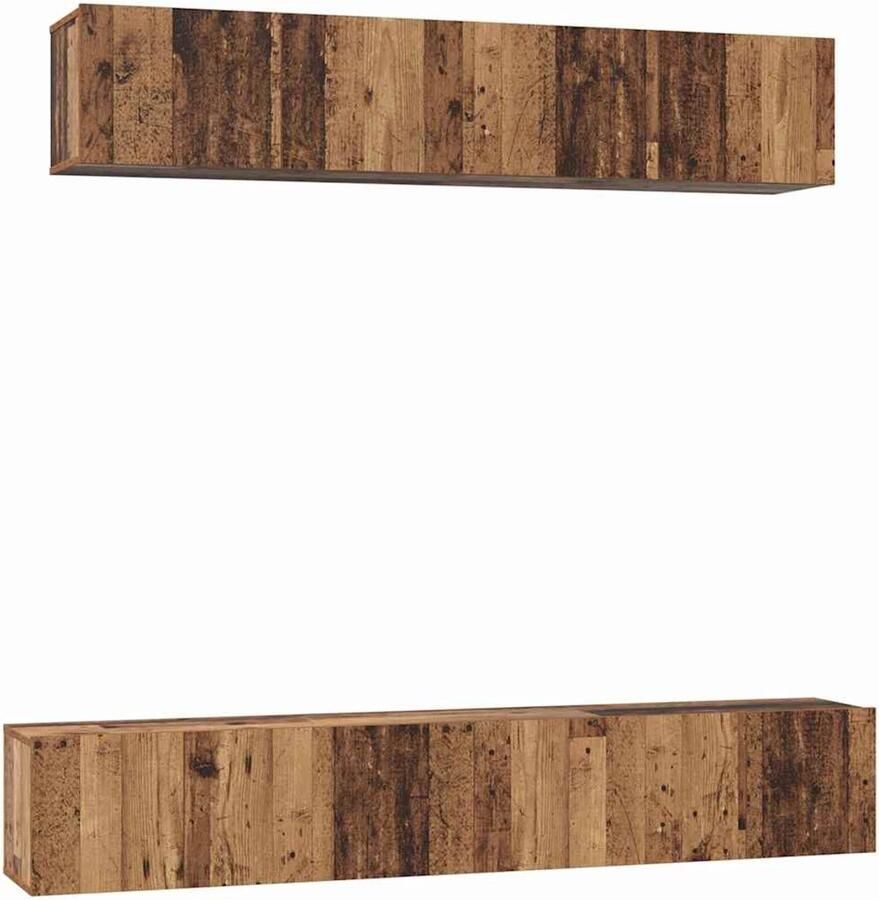 VidaXL Tv-meubelset 5 pcs Oud hout Standaard Medium Bewerkt hout