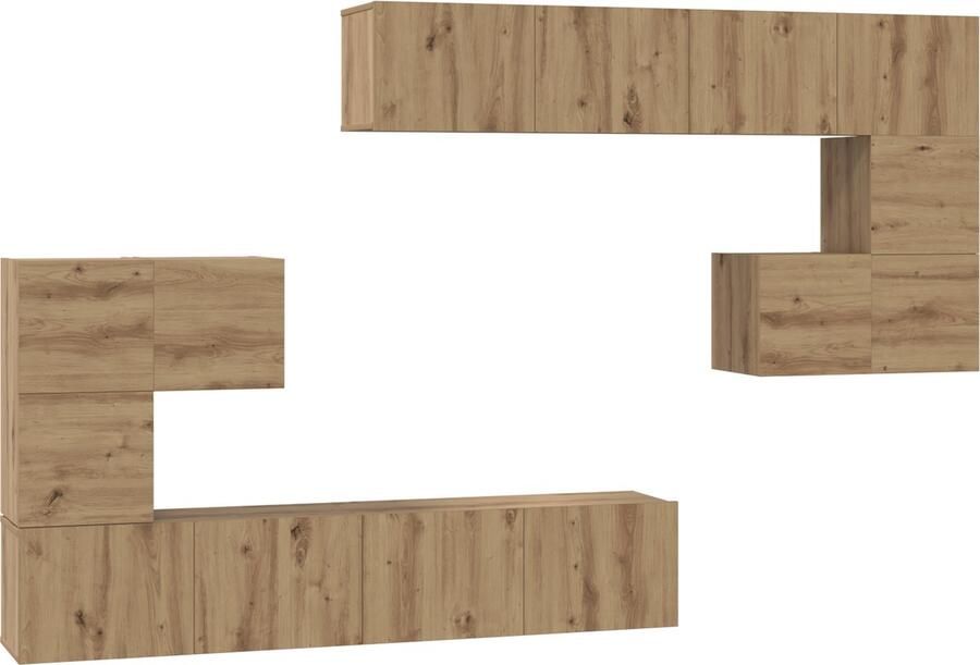 VidaXL Tv-meubelset met opslag met de deur 8 pcs Ambachtelijk eiken