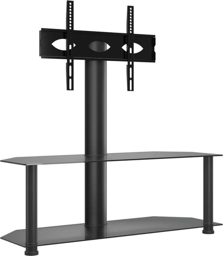 VidaXL Tv-standaard Hoek 2-laags 32-70 inch Zwart Hoekstandaard Tv Hoekstandaarden Tv-meubel Tv Kast
