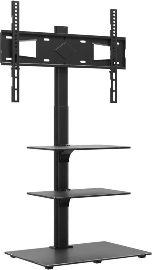 The Living Store Tv-standaard hoekmodel 3-laags voor 32-65 inch zwart Tv Standaard Tv Hoekstandaard Tv Meubel Tv Hoekmeubel Televisie Standaard