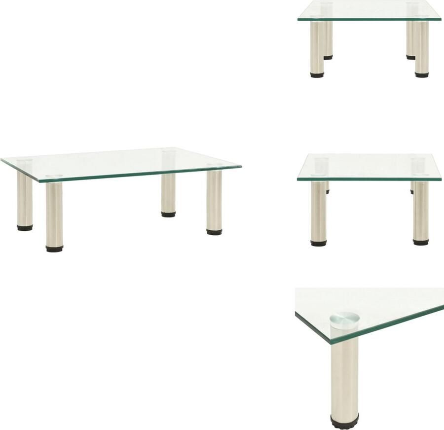 VidaXL Tv-standaard Tv-standaarden Tv-standaards Tv-meubel 40x35x17 cm gehard glas transparant