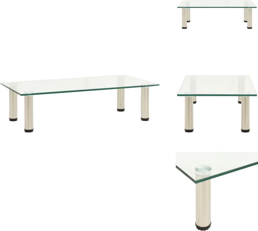 VidaXL Tv-standaard Tv-standaarden Tv-standaards Tv-meubel 60x35x17 cm gehard glas transparant
