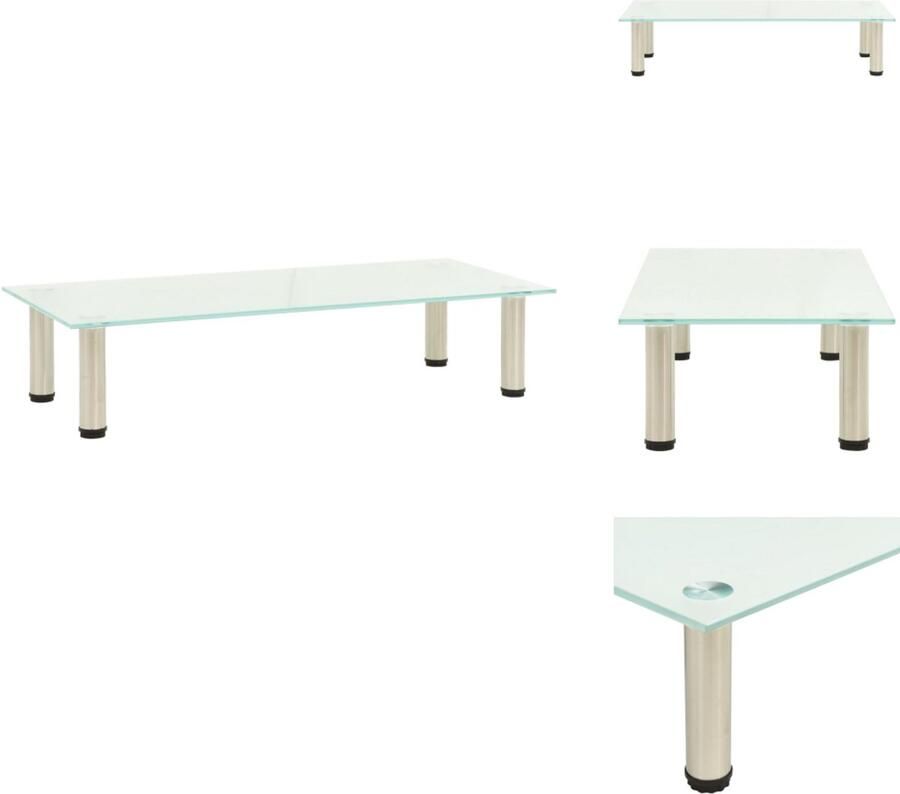 VidaXL Tv-standaard Tv-standaarden Tv-standaards Tv-meubel 80x35x17 cm gehard glas mat