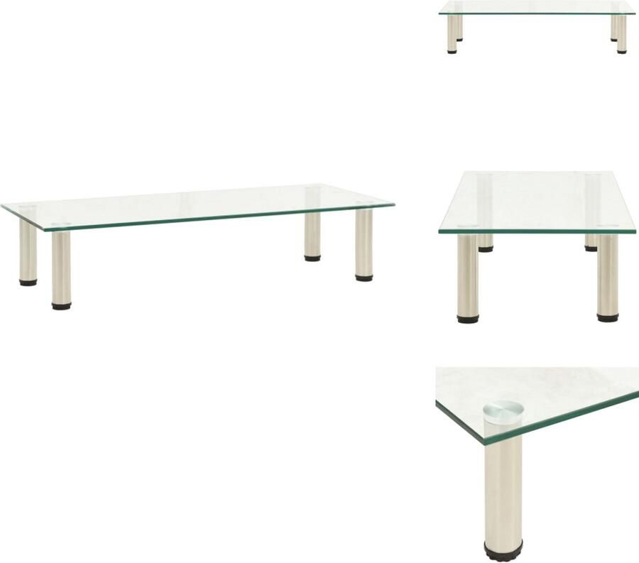 VidaXL Tv-standaard Tv-standaarden Tv-standaards Tv-meubel 80x35x17 cm gehard glas transparant
