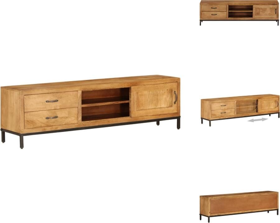 VidaXL Tv-standaard Tv-standaards Tv-meubel Tv-meubelen Tv-meubel 140x30x40 cm massief mangohout
