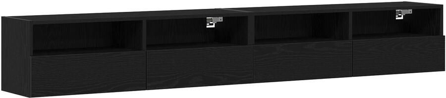 VidaXL TV Wandkast 2 pcs Zwart eiken 100 x 30 x 30 cm Bewerkt hout