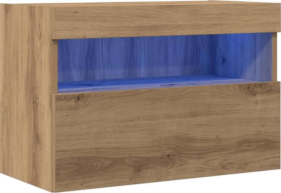 VidaXL TV Wandkast met LED Verlichting Ambachtelijk Eiken 60x30x40 cm