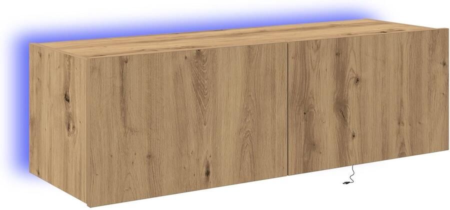 VidaXL TV Wandkast met LED Verlichting Artisan Eiken 100x35x31 cm