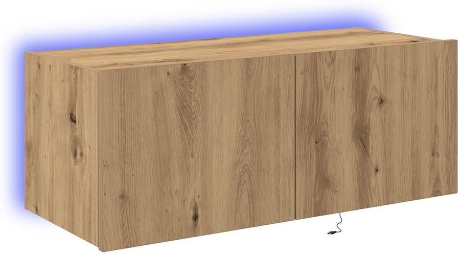 VidaXL TV Wandkast met LED-verlichting Artisan Eiken 80x35x31 cm