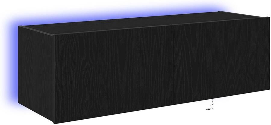 VidaXL TV Wandkast met LED Verlichting Zwart Eik 100x35x31 cm