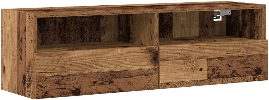 VidaXL TVWandkast Wandgemonteerd Oud hout 100x30x30cm Engineered Hout